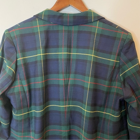 Lauren Ralph Lauren Tartan Plaid Blazer Jacket Wool Blend Bullion Patch 16W NWT - Picture 8 of 15